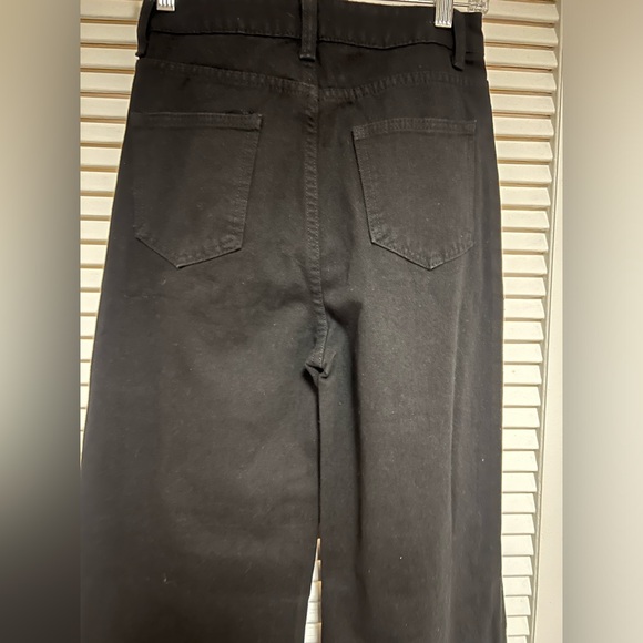 Slit Wide Leg Distressed High Waisted Loose Jeans Pants Size 27”waist - Picture 5 of 10